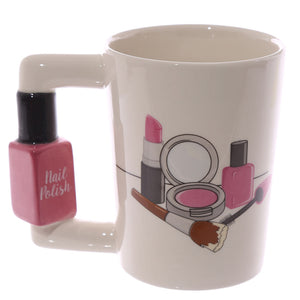 Creative Ceramic Mugs Girl Tools Beauty Kit Specials Nail Polish Handle Tea Coffee Mug Cup Personalized Mugs for women Gift