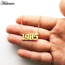Charger l\&#39;image dans la visionneuse de la galerie, Custom Jewelry Special Date Year Number Necklace for Women 1994 1995 1996 1997 1998 1999