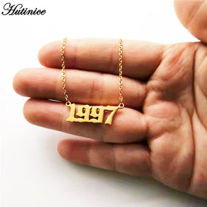 Custom Jewelry Special Date Year Number Necklace for Women 1994 1995 1996 1997 1998 1999