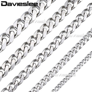 Davielsee Mens Necklace Chain Stainless Steel Gold Silver Black Wholesale