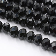 Load image into Gallery viewer, FLTMRH Black Color 3*4mm 140pcs Rondelle Austria faceted Crystal Glass Beads Loose Spacer Round Beads for Jewelry Making