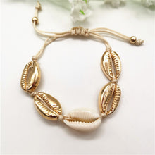 Charger l\&#39;image dans la visionneuse de la galerie, Gold Color Cowrie Shell Bracelets for Women Delicate Rope Chain Bracelet Beads Charm Bracelet Bohemian Beach Jewelry