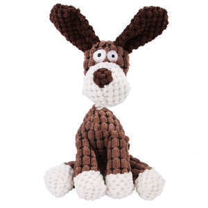 Fun Pet Toy Donkey Shape Corduroy Chew Toy For Dogs Puppy Squeaker Squeaky Plush Bone Molar Dog Toy Pet Training Dog Accessories