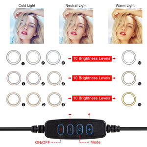 Photo Lights 26cm/10in Circle Ring Light Dimmable Luces LED Selfie USB