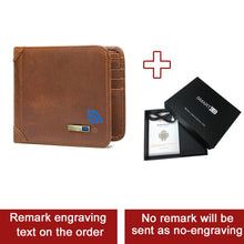 Load image into Gallery viewer, Smart Bluetooth Wallet Tracker Genuine Leather Men Wallets Finder