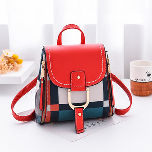 Women Backpack with Free Gift Multiple Using Women Grid Backpacks
