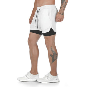 Man Jogging Sportswear Mens 2 In 1 Beach Sport Shorts Quick Drying