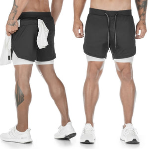 Man Jogging Sportswear Mens 2 In 1 Beach Sport Shorts Quick Drying