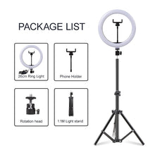 Load image into Gallery viewer, Photo Lights 26cm/10in Circle Ring Light Dimmable Luces