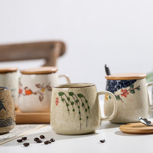 Vintage Coffee Mug Unique Japanese Retro Style Ceramic Cups, 3
