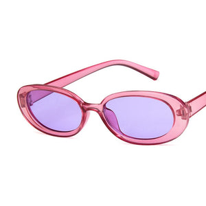 Pink Retro Sunglasses Oval Sunglasses Women Retro Brand Designer
