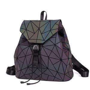 Women Laser Luminous Backpack Mini Geometric Shoulder Bag