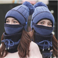 Charger l\&#39;image dans la visionneuse de la galerie, Women Scarf Winter Sets Cap Mask Collar Face Protection