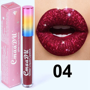 Glitter  Make Up Waterproof Long Lasting Shimmer Liquid Lipstick