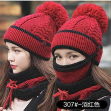 Load image into Gallery viewer, Women Scarf Winter Sets Cap Mask Collar Face Protection