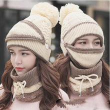 Load image into Gallery viewer, Women Scarf Winter Sets Cap Mask Collar Face Protection