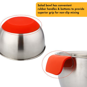 Mixing Bowls Stainless Steel Non-Slip DIY Cake Bread Salad Mixer