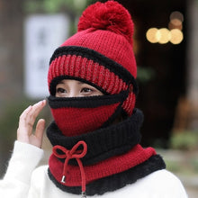 Charger l\&#39;image dans la visionneuse de la galerie, Women Scarf Winter Sets Cap Mask Collar Face Protection