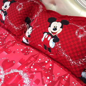 100% Cotton Red Color Mickey Mouse Quilt/Duvet Cover