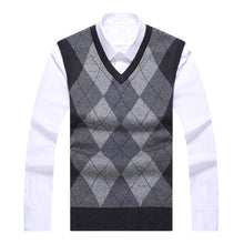 Charger l\&#39;image dans la visionneuse de la galerie, 2022 New Fashion Brand Sweater For Mens Pullovers plaid Slim Fit Jumpers Knitred Vest Autumn Korean Style  Casual Men Clothes