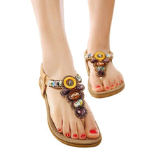 Load image into Gallery viewer, CEYANEAO 2020 Bohemian Women Sandals Gemstone Beaded Slippers