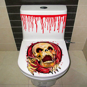 Halloween Toilet Cover Sticker 3D Scary Zombie