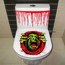Charger l\&#39;image dans la visionneuse de la galerie, Halloween Toilet Cover Sticker 3D Scary Zombie