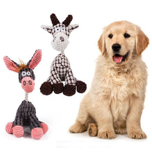 Charger l\&#39;image dans la visionneuse de la galerie, Fun Pet Toy Donkey Shape Corduroy Chew Toy For Dogs Puppy