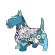 Load image into Gallery viewer, Bonsny  Enamel Alloy Floral Scottish Dog Brooches Pin Clothes Scarf Animal