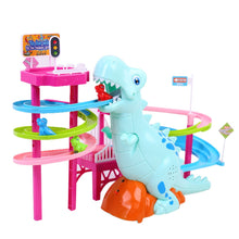 Load image into Gallery viewer, Dinosaur Park Climbing Stairs Assembled Track LED Toys