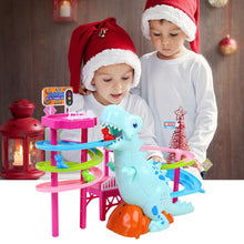 Load image into Gallery viewer, Dinosaur Park Climbing Stairs Assembled Track LED Toys