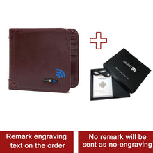 Load image into Gallery viewer, Smart Bluetooth Wallet Tracker Genuine Leather Men Wallets Finder