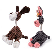 Load image into Gallery viewer, Fun Pet Toy Donkey Shape Corduroy Chew Toy For Dogs Puppy Squeaker Squeaky Plush Bone Molar Dog Toy Pet Training Dog Accessories