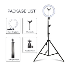 Load image into Gallery viewer, Photo Lights 26cm/10in Circle Ring Light Dimmable Luces