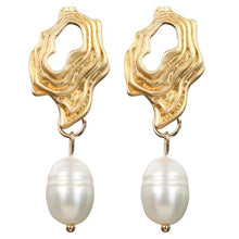 Charger l\&#39;image dans la visionneuse de la galerie, Hesiod New Fashion Charm Big Simulated Pearl Long Earrings for Women Statement