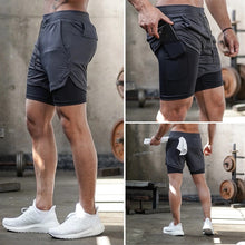 Charger l\&#39;image dans la visionneuse de la galerie, Man Jogging Sportswear Mens 2 In 1 Beach Sport Shorts Quick Drying