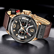 Load image into Gallery viewer, 2022 New Mens Watches LIGE Top Brand Leather Chronograph Waterproof Sport Automatic Date Quartz Watch For Men Relogio Masculino