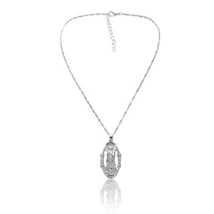 Ingemark Simple Vintage Carved Coin Pendant Necklace Statement Face Goddess Virgin Mary Rose Angel