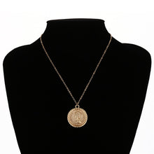 Load image into Gallery viewer, Ingemark Simple Vintage Carved Coin Pendant Necklace Statement Face Goddess Virgin Mary Rose Angel