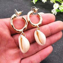Charger l\&#39;image dans la visionneuse de la galerie, JCYMONG 13 Style Sea Shell Earrings For Women Gold Silver Color Metal Shell Cowrie Statement