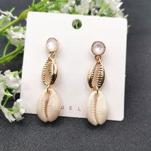 Load image into Gallery viewer, JCYMONG 13 Style Sea Shell Earrings For Women Gold Silver Color Metal Shell Cowrie Statement