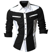Load image into Gallery viewer, Jeansian Men&#39;s Casual Dress Shirts Fashion Desinger Stylish Long Sleeve Slim Fit 8371 Black2