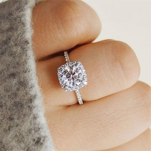 KISS WIFE Classic Engagement Ring 6 Claws Design AAA White Cubic Zircon Female