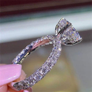 KISS WIFE Classic Engagement Ring 6 Claws Design AAA White Cubic Zircon Female