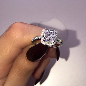 KISS WIFE Classic Engagement Ring 6 Claws Design AAA White Cubic Zircon Female