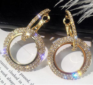 KMVEXO Vintage Metal Statement Earrings For Women 2018 New Pink Blue Crystal Fashion