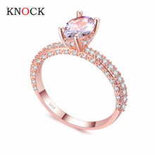 Load image into Gallery viewer, KNOCK high quality Rose Gold  row White gold For Women Fashion Cubic Zirconia Wedding Engagement ring