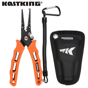 KastKing 420 Stainless Steel Fishing Pliers Tungsten Carbide Braid Cutters Crimper Hook Remover Saltwater Resistant Fishing Gear