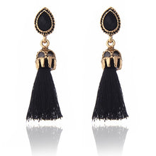 Load image into Gallery viewer, Long Tassel Earrings for women Pendientes Fashion Jewelry black and red colors female gifts