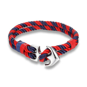 MKENDN High Quality Anchor Bracelets Men Charm Nautical Survival Rope Chain Paracord Bracelet Male Wrap Metal Sport Hooks
